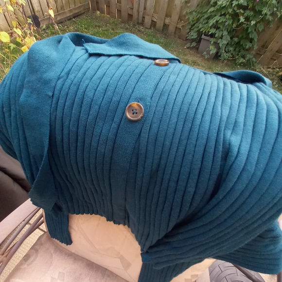 NWOT Dark teal long cardigan/dress size 16-18 - Picture 4 of 4